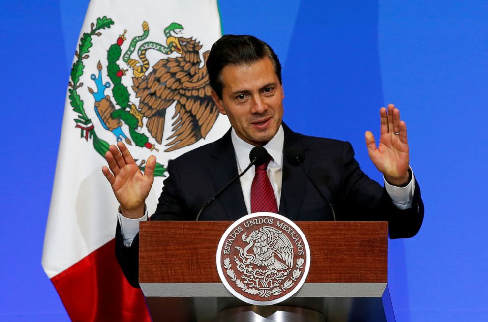 PHOTO: Mexicos President Enrique Pena Nieto gives a speech during the opening of the World Cancer Leaders Summit in Mexico City, Nov. 14, 2017.
