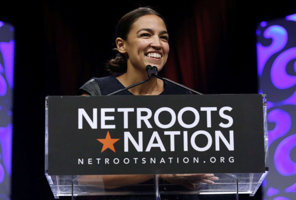 PHOTO: Alexandria Ocasio-Cortez speaks at the Netroots Nation annual conference for political progressives in New Orleans, Aug. 4, 2018, 2018.