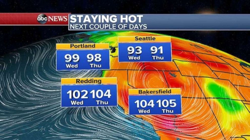 The temperatures will be similar on Wednesday and Thursday.