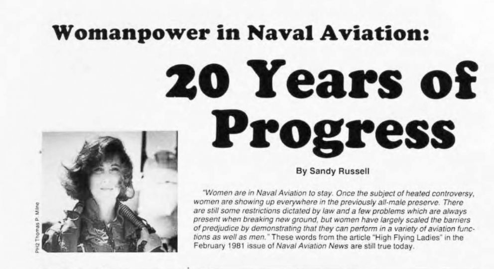 PHOTO: Pilot Tammie J. Shults is pictured in a photograph used in a 1992 issue of the military magazine, Naval Aviation News.